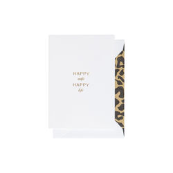 Happy Wife Happy Life kort, hvit/gull, CARDSOME