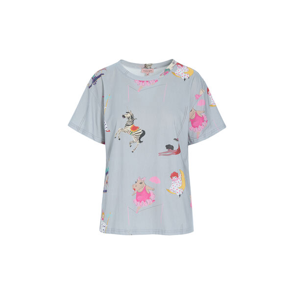 Mirage T-shirt, grey showstopper art print, HUNK&Oslash;N