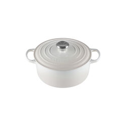 Signature st&oslash;pejern rund gryte &Oslash; 24 cm, meringue, Le Creuset