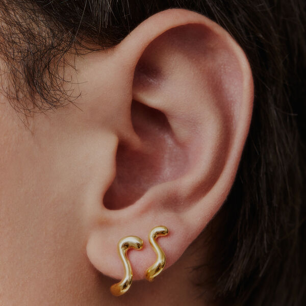 Lotus Huggie høyre, gold, Maria Black