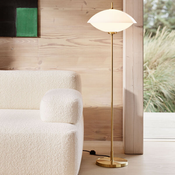 Clam™ Floor Lamp, opal/brass Clam™ Floor Lamp, opal/brass, Fritz Hansen