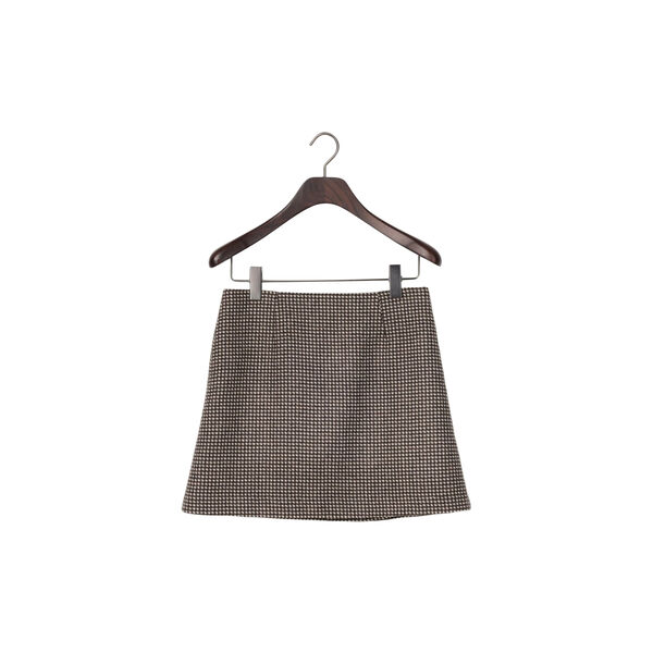 Mavis skj&oslash;rt i ullblanding, brun rute, Lexington