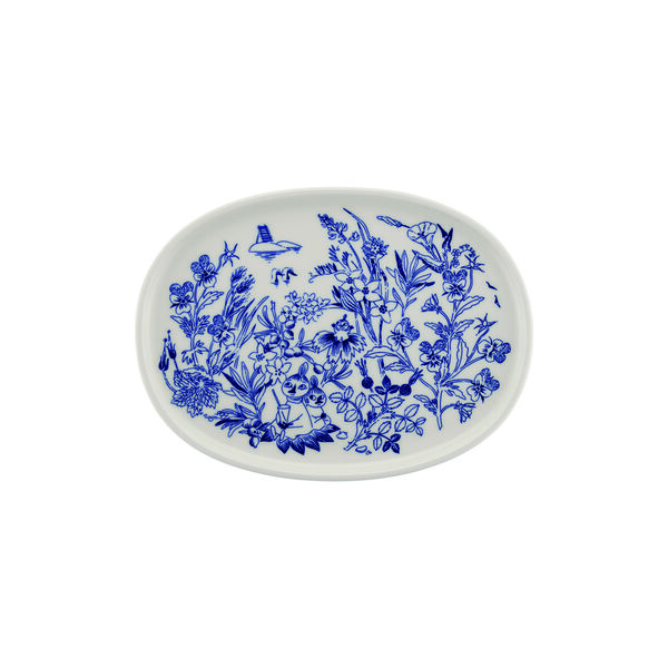 Haru serveringsfat, hvit/bl&aring;, Moomin Arabia