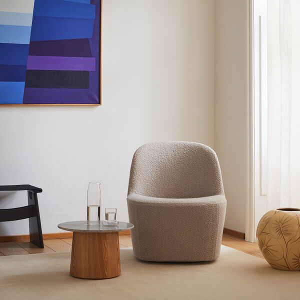 Niveau Coffee Table &Oslash; 45 cm, Tundra Grey/oiled ash, Fredericia Furniture