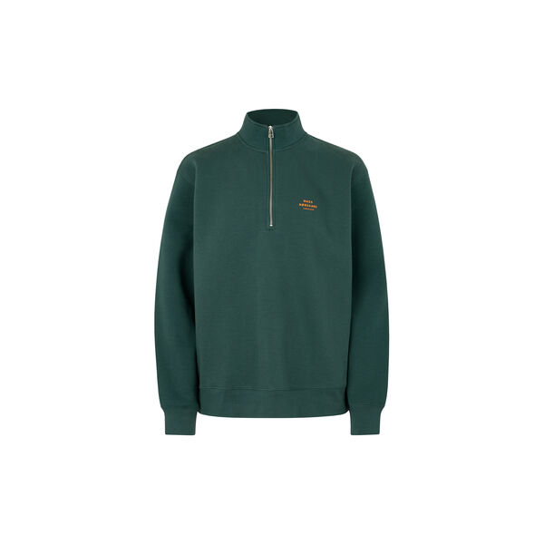 Standard Half Zip Logo Sweat, darkest spruce, Mads Nørgaard