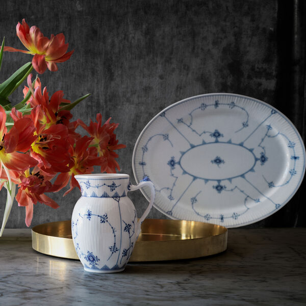 Musselmalt Riflet kanne 38 cl, Royal Copenhagen