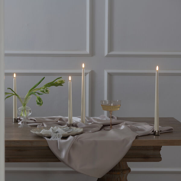 LED Smooth taper candle 2 stk. | H 32 | Pearl ivory, Uyuni Lighting