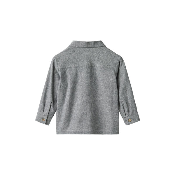 Shirt L/S Oscar, 9766 dark blue chambray, Wheat