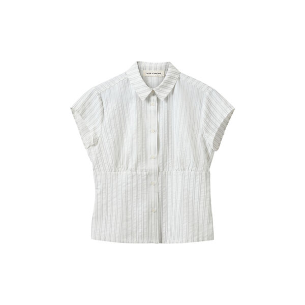 LILYANSW STRIPED SLIM FIT SHIRT, 0154 off white / black stripe, Sofie Schnoor