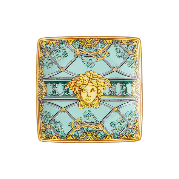 Bowl 12 cm square flat, scala palazzo verde, Rosenthal x Versace