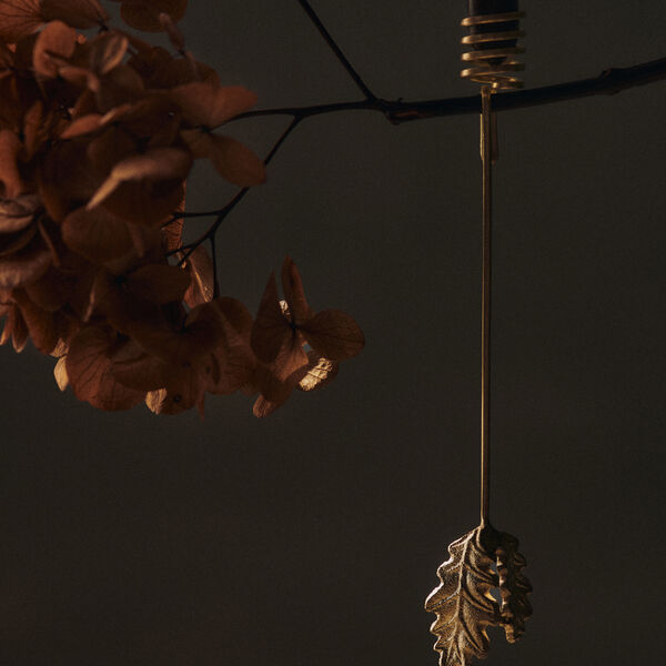 Oak Leaf Juletreholdere 4 stk., brass, Ferm Living