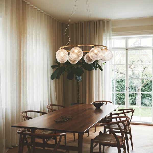 Miira 8 Circular Pendant, brass/optic clear, Nuura