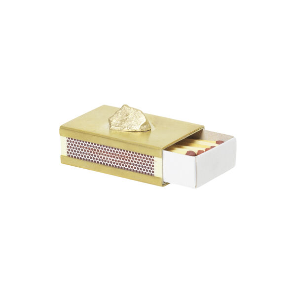 Stone&nbsp;fyrstikkeske cover, brass, Ferm Living