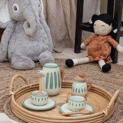 Tea Set, classic white/sage, Sebra