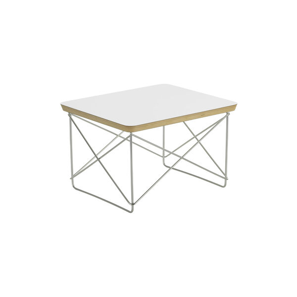 Occasional Table LTR, hpl white/base stainless steel, Vitra 