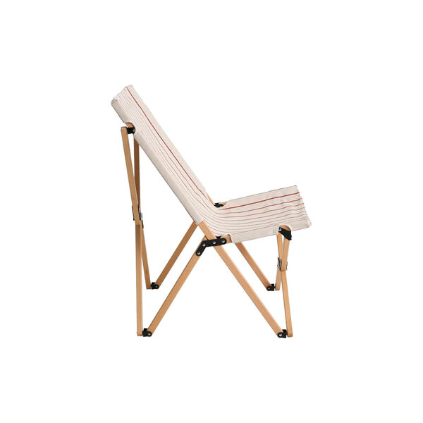 Outdoor Market Folding Chair, beige with red stripe, HAY