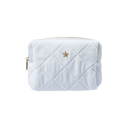 Velvet Square Quilted Make-Up Pouch Small, cool baby blue, DARK department