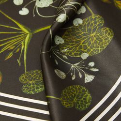 Green Striped Blossom silkeskjerf, smaragdgr&oslash;nn, Flora Danica Denmark