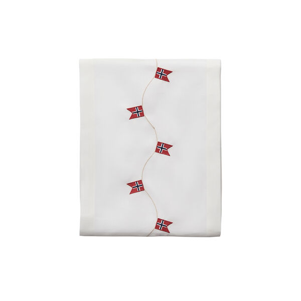 Bordløper med norske flagg, hvit, Langkilde & Søn