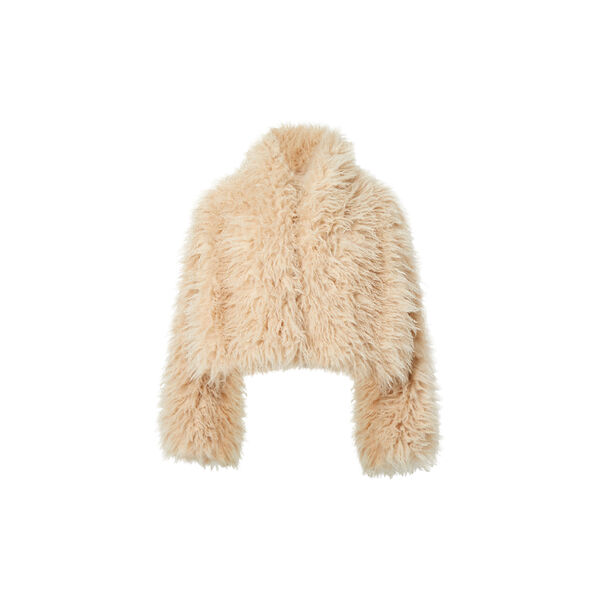 HARVEY FAUX FUR LS jakke, light beige, French Connection