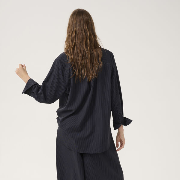 VittaMW Skjorte, mørksafirblå m. stripe, My Essential Wardrobe