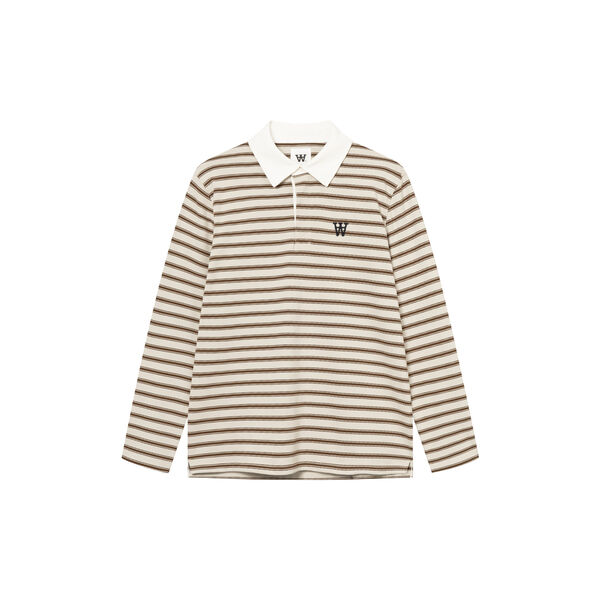 WWLandon Poloshirt, desert palm stripe, Wood Wood