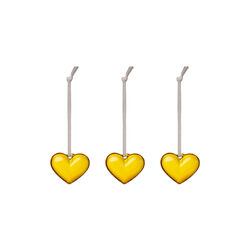 Glasshjerte 3 stk., gul, Iittala