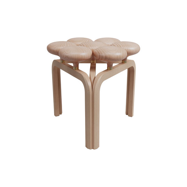 JU01 Utzon Stool, white oiled beech JU01 Utzon Stool, white oiled beech, Fritz Hansen