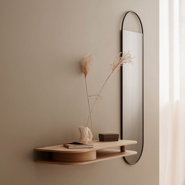 Valet wall console, light oiled oak, Northern