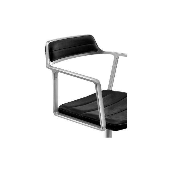 VIPP452 Swivel Chair with Gliders, black/polished aluminium, Vipp