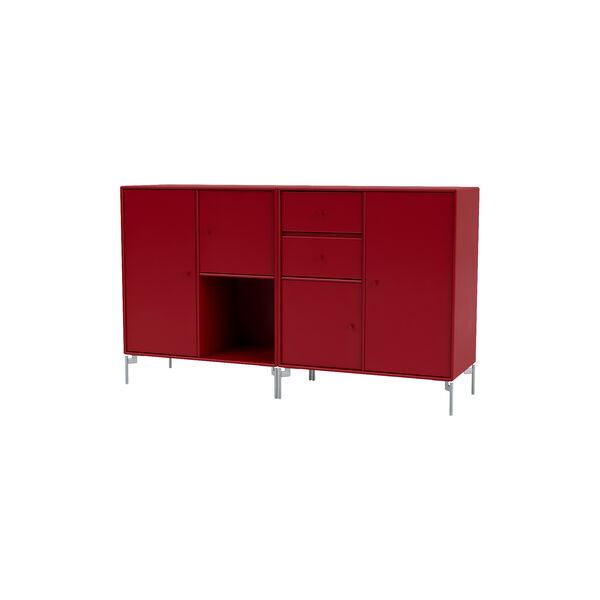 COUPLE bred skjenk med ben i krom, 165 beetroot, Montana Furniture