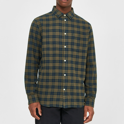 Loose fit checkered shirt, green check, KnowledgeCotton Apparel 