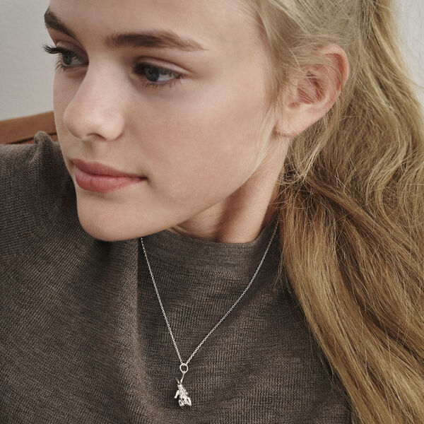 Kaninen i s&oslash;lv med kjede, Kay Bojesen Jewelry