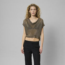 MWOlly Knit Waterfall Top, black amber metallic, My Essential Wardrobe
