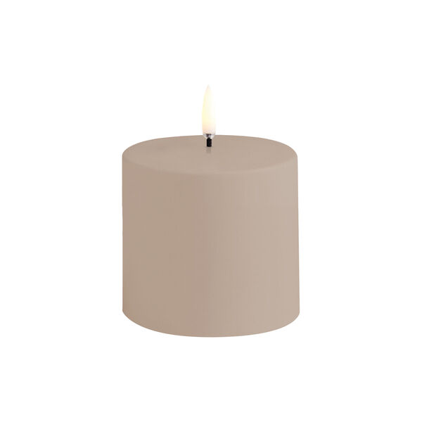 LED Pillar Candle 17 cm, sandstone, Uyuni Lighting