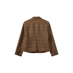POPPYSW CHECKED FITTED BLAZER, 9143 maple brown check, Sofie Schnoor