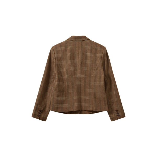 POPPYSW CHECKED FITTED BLAZER, 9143 maple brown check, Sofie Schnoor