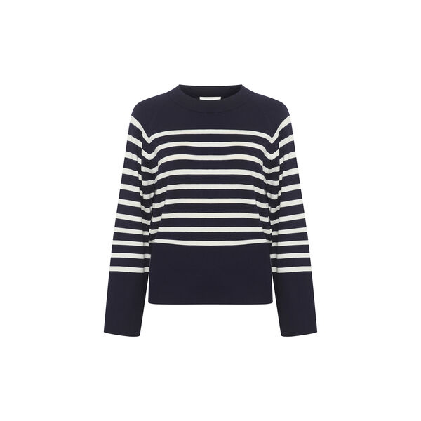 ZekeMW Knit Pullover, navy w. off white stripe, My Essential Wardrobe