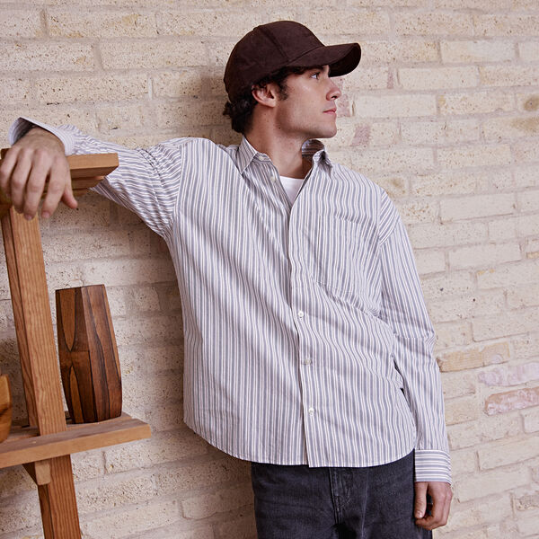 CFKNUD Thin Striped Shirt, black iris, Casual Friday