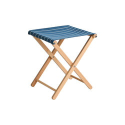 Outdoor Market Folding Stool, blue with beige stripe, HAY
