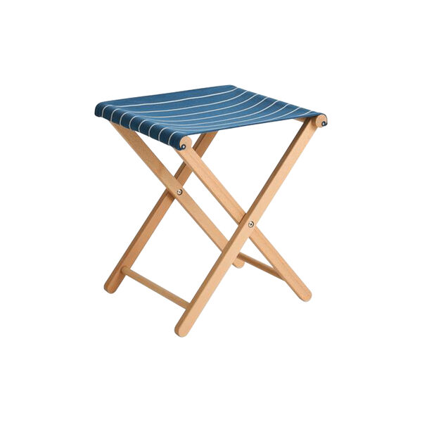 Outdoor Market Folding Stool, blue with beige stripe, HAY