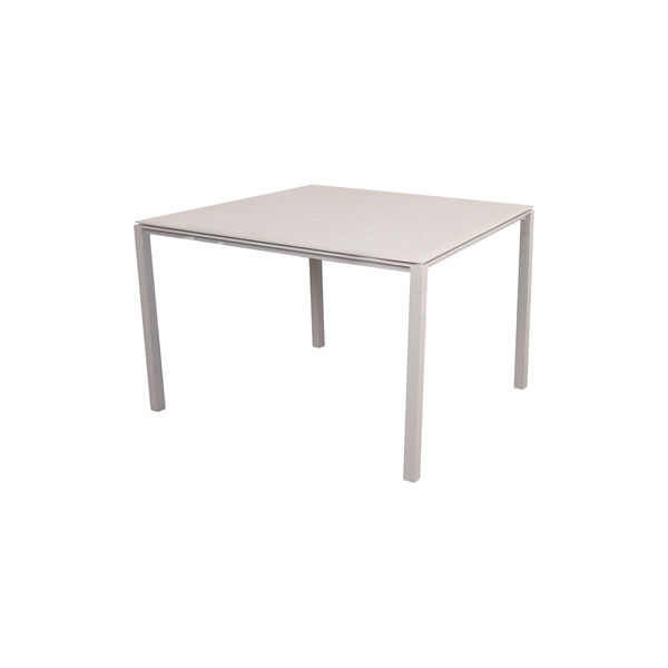 Pure spisebordunderstel 100x100 cm, taupe/aluminium, Cane-line