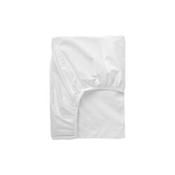 Linen Woven Fitted Sheet, white, Geismars Væverier