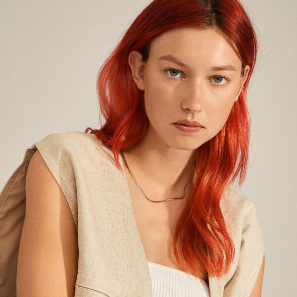 JOANNA flat snake chain halskjede gold-plated, Pilgrim