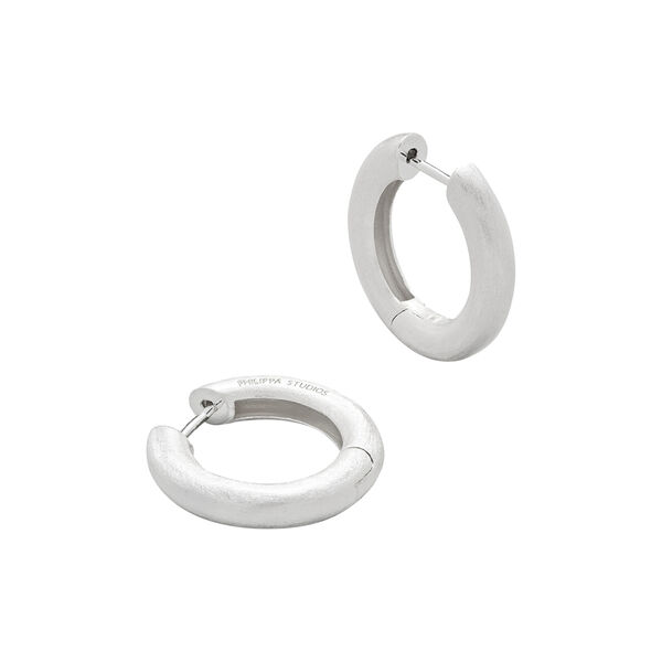 Bold Satin Hoops Large, s&oslash;lv, Philippa Studios
