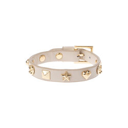 Leather Sign Stud armb&aring;nd, sand, DARK department