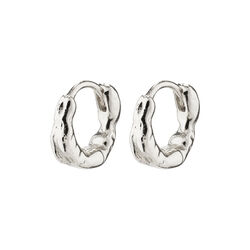 EDDY resirkulerte organiske mini huggie hoops, sølvbelagt, Pilgrim