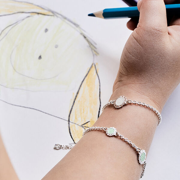 Bloom Mini Armbånd med 2 blomster, hvit perlemor, Th. Marthinsen