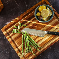 Skjærebrett med saftrille Medium, TeakHaus