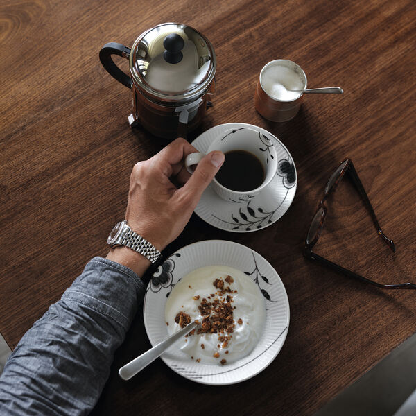 Sort Mega Riflet dyp tallerken, Royal Copenhagen